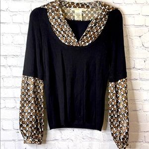 Max studio sweater sz small black with brown